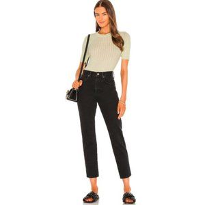 NWT Free People Stove Pipe Jean High Waist Black Out 26
